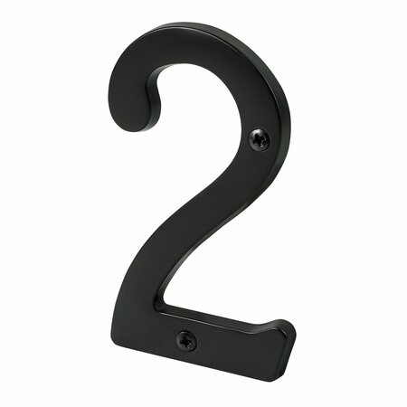 PAMEX 4in Heavy Duty House Number # 2 Matte Black Finish DD074S2BL